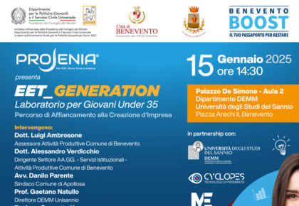 EET_GENERATION”-CONTINUANO LE INIZIATIVE DEL PROGETTO BENEVENTO BOOST: IL TUO PASSAPORTO PER RESTARE